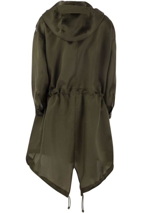 Coats & Jackets for Women Max Mara Khaki Green Tambuto Parka