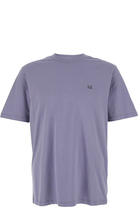 C.P. Company Topwear for Men C.P. Company Violet T-shirt With Logo Printed On The Front In Cotton Man