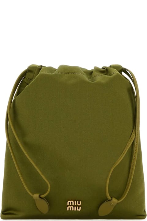 Miu Miu Bags for Women Miu Miu Olive Green Satin Pouch