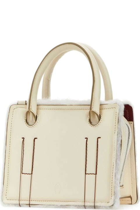 Dentro Bags for Women Dentro Cream Leather Mini Otto Handbag