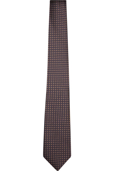 Canali for Men Canali Micro Check Brown Tie