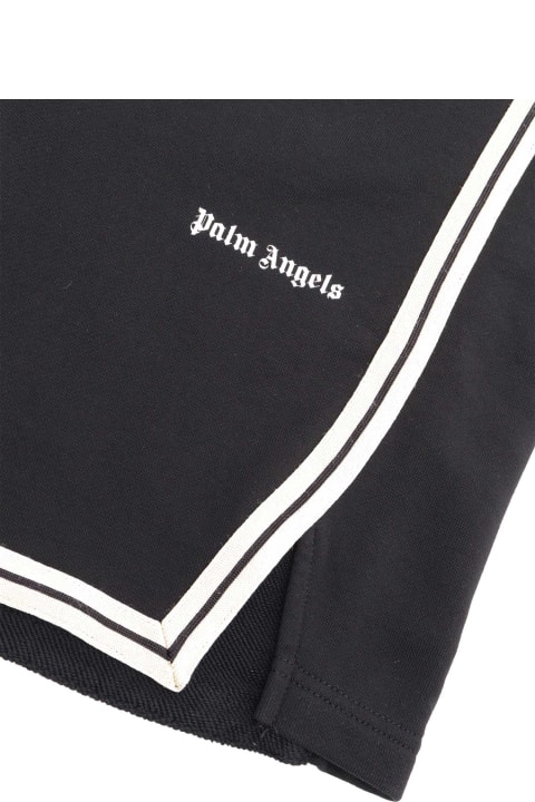 Bottoms for Boys Palm Angels Black And White Shorts