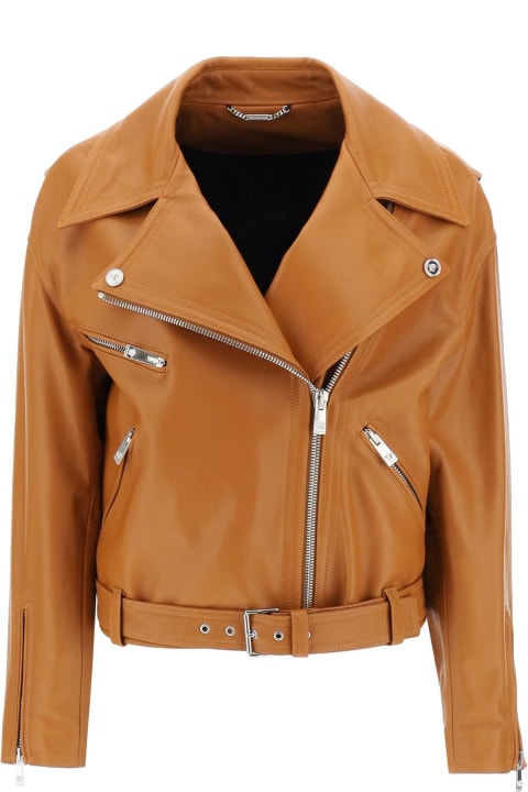 Fashion for Women Versace Biker Jacket In Leather
