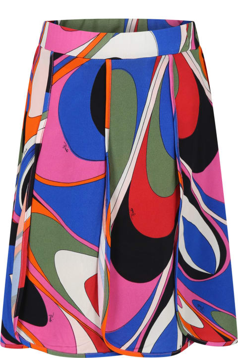 ガールズ Pucciのボトムス Pucci Multicolor Skirt For Girl With Print And Logo