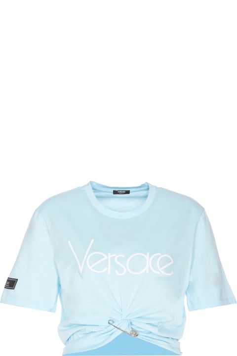 Topwear for Women Versace Versace Milano Stamp Crop T-shirt