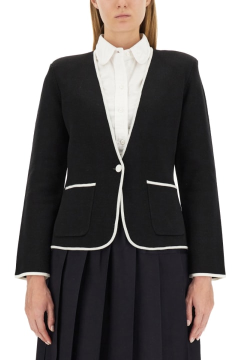 Thom Browne for Women Thom Browne Single-breasted Collarless Jacket