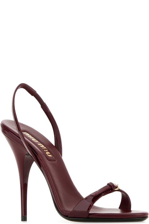 Homeware Miu Miu Tyrian Purple Leather Sandals