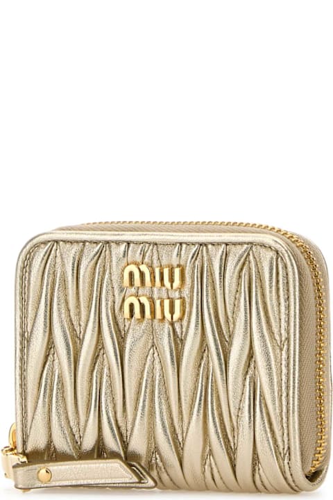Miu Miu for Women Miu Miu Gold Leather Coin Purse