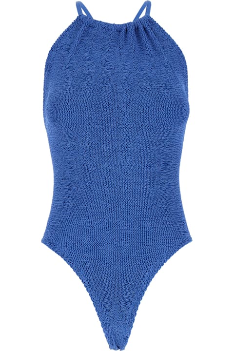 Hunza G Swimwear for Women Hunza G 'portia' Blue Swimsuit With Criss-crossed Straps On The Rear In Tech Fabric Woman