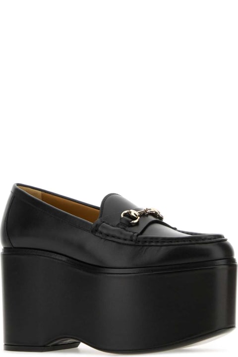 Gucci Flat Shoes for Women Gucci Black Leather Loafers