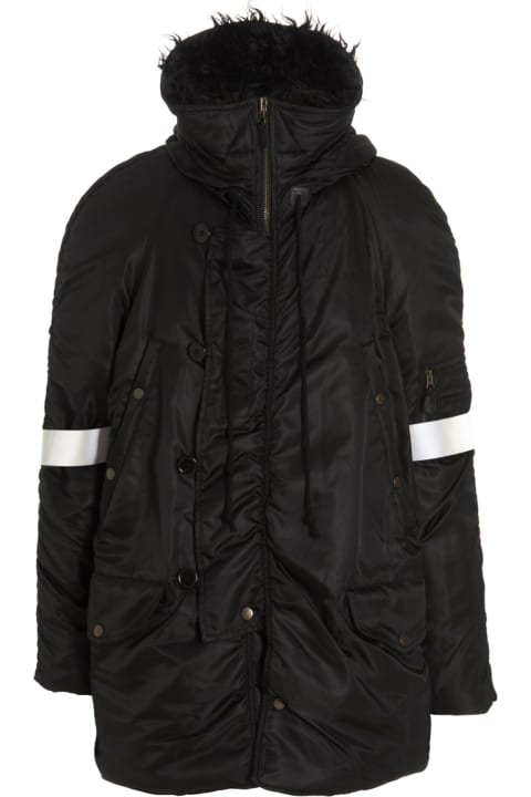 Reflective Band Hooded Puffer Jacket