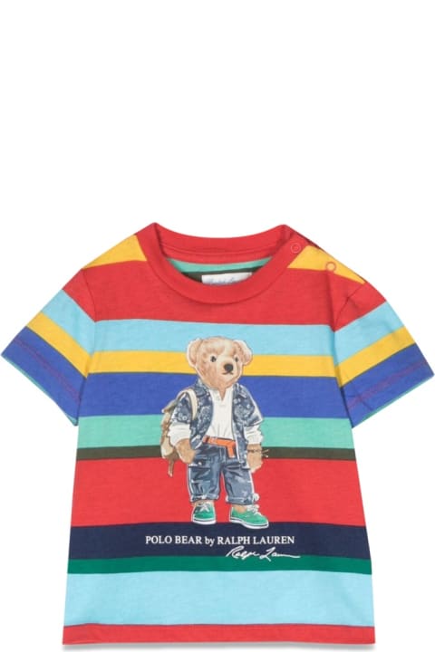 Topwear for Baby Boys Polo Ralph Lauren Striped Bear T-shirt
