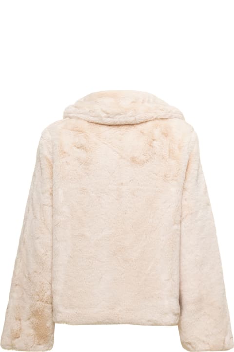 'fiona' Beige Cropped Faux Fur Jacket Woman Apparis