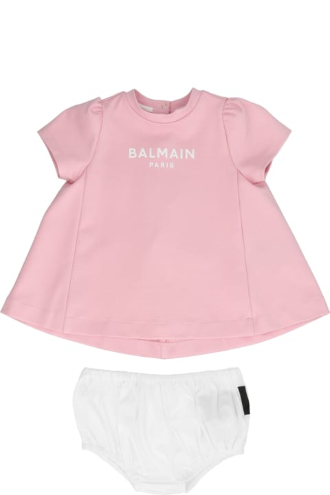 Logo Dress And Knickers Baby Set
