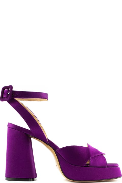 Purple Satin Livia Sandals