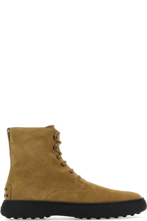 Tod's Boots for Men Tod's Camel Suede Ankle Boots