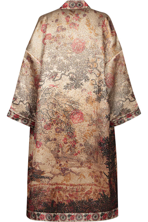 Pierre-Louis Mascia for Men Pierre-Louis Mascia Beige-red Damask Kimono