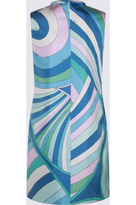 Fashion for Women Pucci Blue And Multicolor Silk Mini Dress