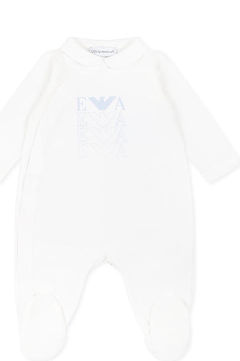 Emporio Armani Bodysuits & Sets for Baby Girls Emporio Armani White Babygrow For Baby Boy With Eagle