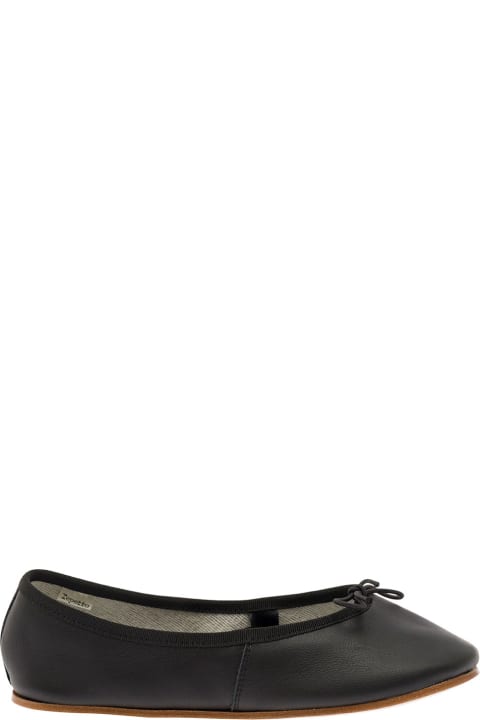 Shoes for Women Repetto 'sofia' Black Ballet Flats With Ribbon In Leather Woman