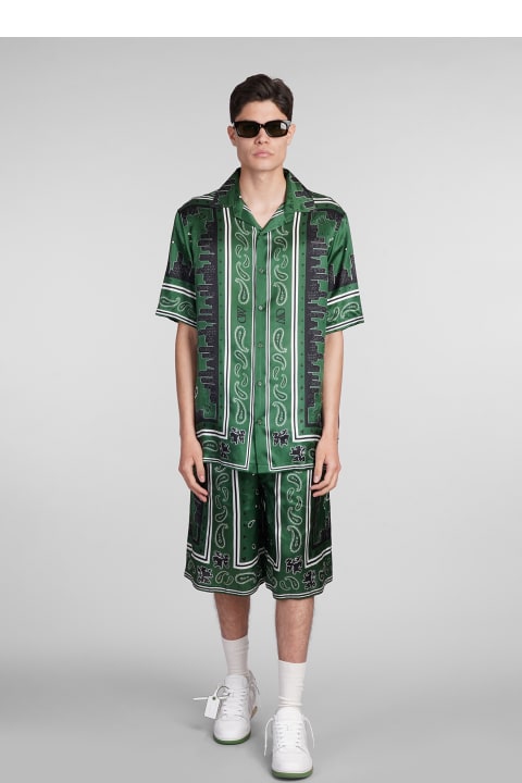 Off-White Shirts for Men Off-White Shirt In Green Viscose