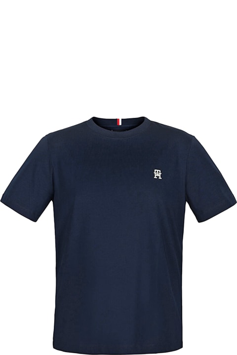メンズ Tommy Hilfigerのトップス Tommy Hilfiger Navy Blue T-shirt With Logo