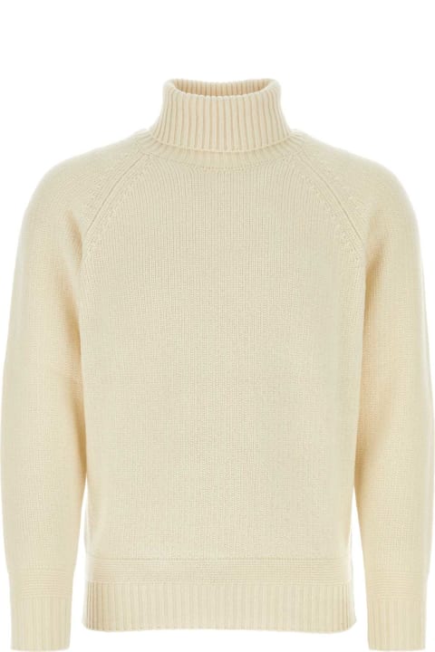 Ten C Sweaters for Men Ten C Ivory Wool Sweater