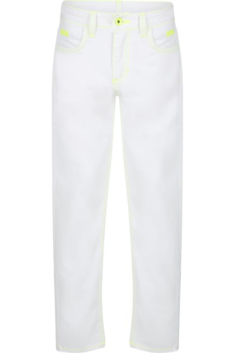 ウィメンズ MSGMのボトムス MSGM White Jeans For Boy With Logo