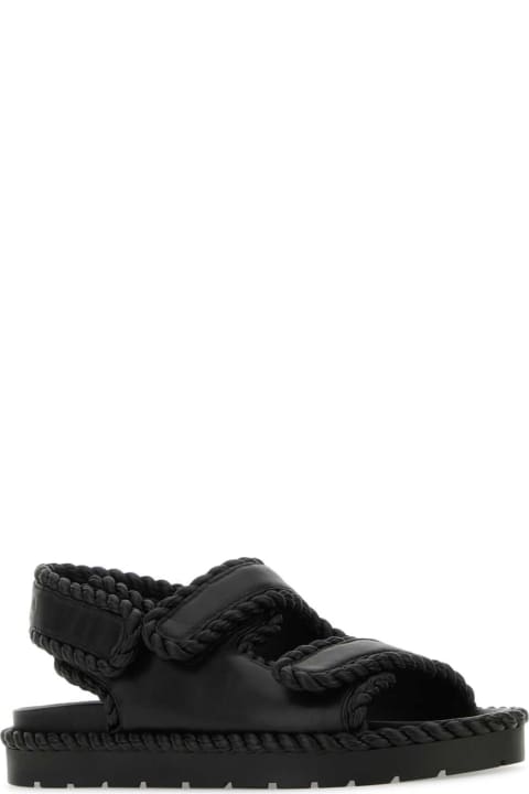 ウィメンズ新着アイテム Bottega Veneta Black Nappa Leather Jack Sandals