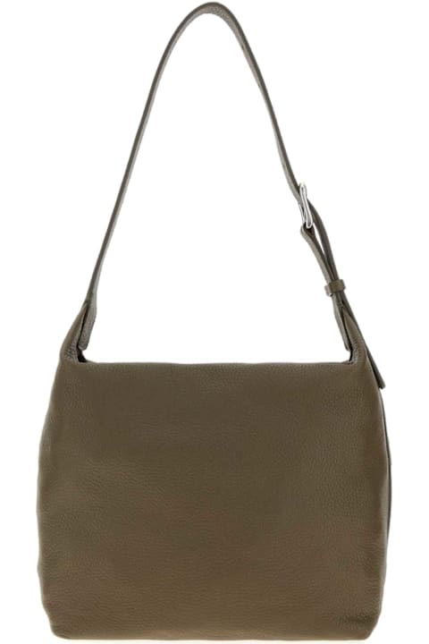 The Row Olive Green Leather Isa Shoulder Bag