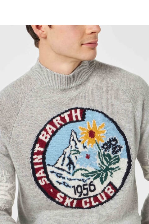 Homeware MC2 Saint Barth Half-turtleneck Sweater Davos With Matterhorn Jacquard