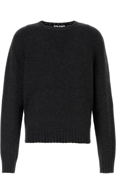 Palm Angels Sweaters for Men Palm Angels Black Wool Blend Sweater