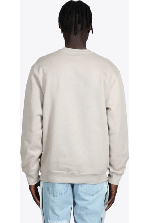 Selfie Glitch Sweatshirt Beige cotton sweatshirt with metallic front logo - Selfie Glitch Sweatshirt