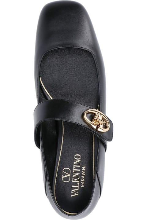 Valentino Flat Shoes for Women Valentino Mary-jane 'vlogo Locker' Ballet Flats