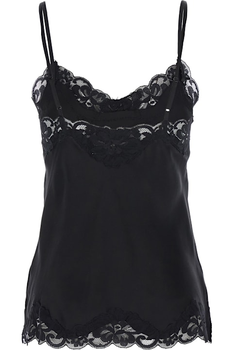 Gold Hawk Clothing for Women Gold Hawk Black Sleeveless Top With Adjustable Spaghetti Straps And Floral Emellishment In Silk Woman