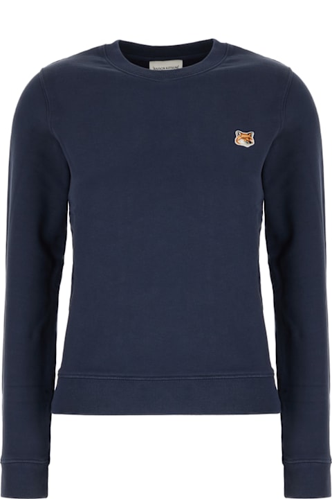 Maison Kitsuné Fleeces & Tracksuits for Women Maison Kitsuné Blue Cotton Sweatshirt