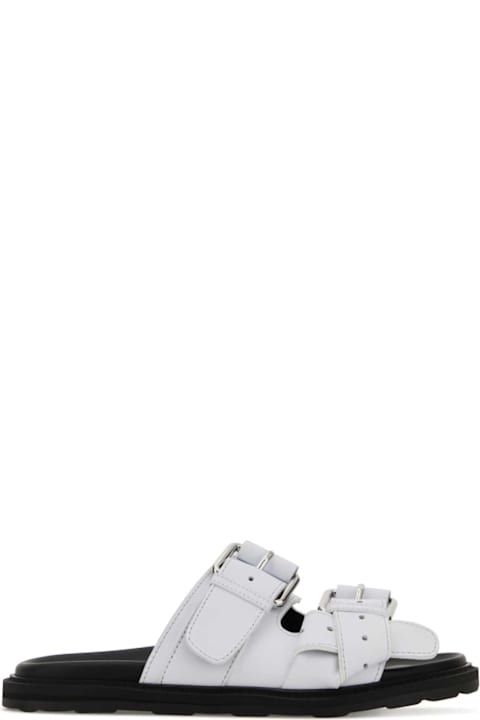 Moschino White Leather Slippers