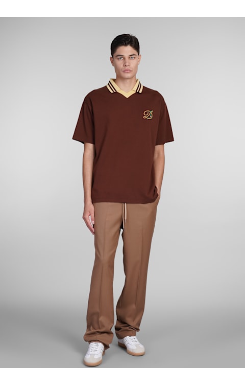 Drôle de Monsieur Topwear for Men Drôle de Monsieur Polo In Brown Cotton