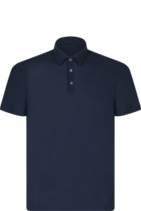 Zanone Clothing for Men Zanone Zanone Blue Cotton Polo Shirt