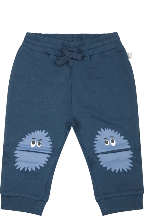 Fashion for Baby Girls Stella McCartney Kids Blue Trousers For Baby Boy With Monster