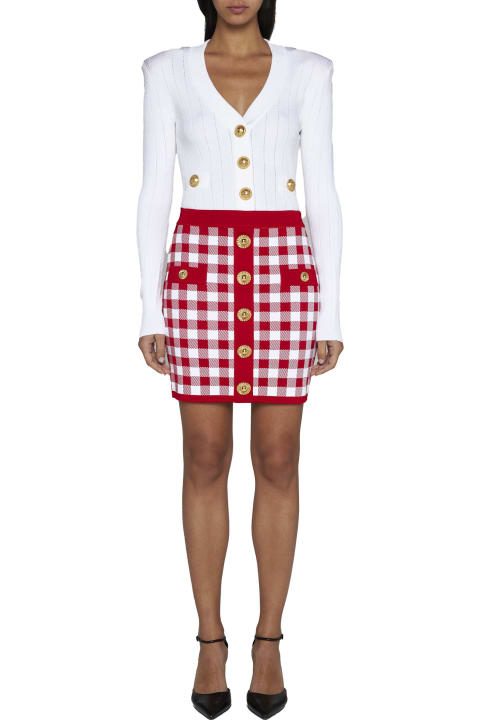 Balmain Women Balmain Viscose-blend Knit Miniskirt