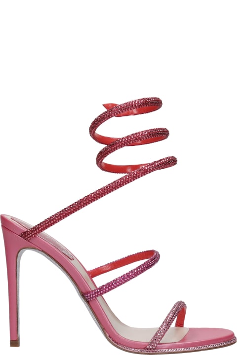 Cleo Sandals In Fuxia Leather