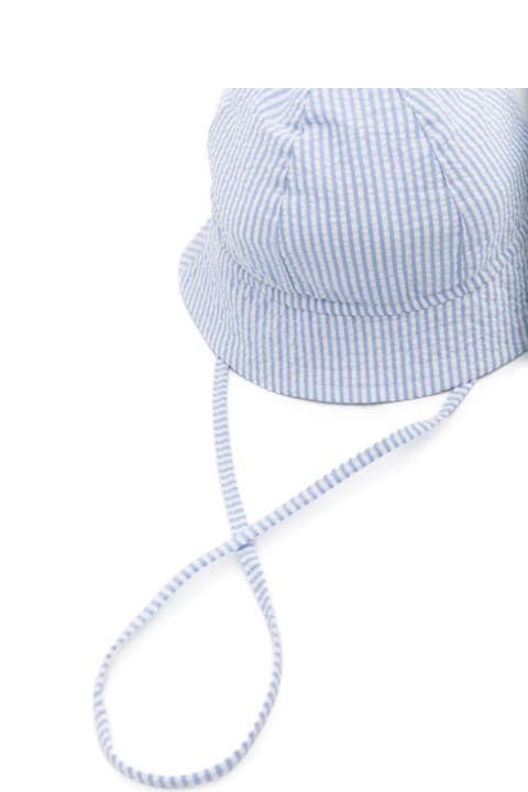 ベビーボーイズ Il Gufoのアクセサリー＆ギフト Il Gufo Light Blue Striped Seersucker Hat