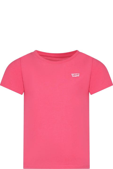 ガールズ Levi'sのTシャツ＆ポロシャツ Levi's Fuchsia T-shirt For Girl With Logo