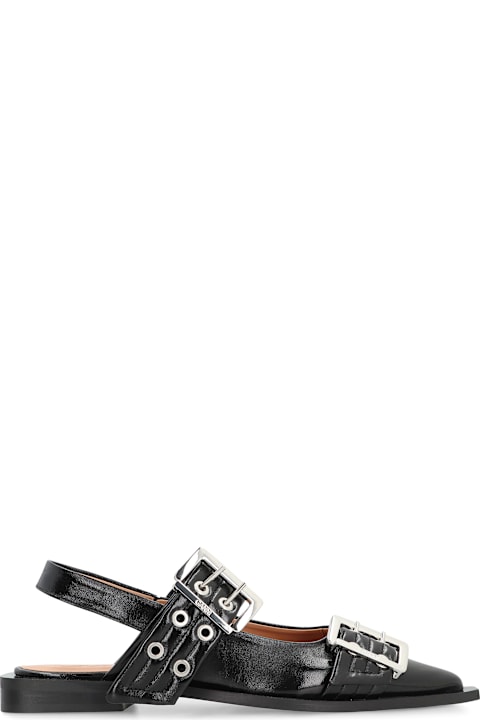 Shoes Sale for Women Ganni Feminine Buckle Faux Leather Slingback Pumps