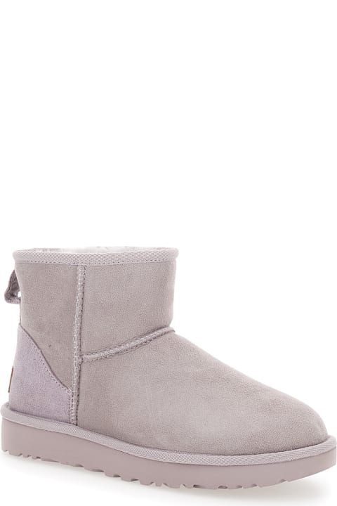 UGG لـ Women UGG Light Gray 'mini' Boots In Suede Woman