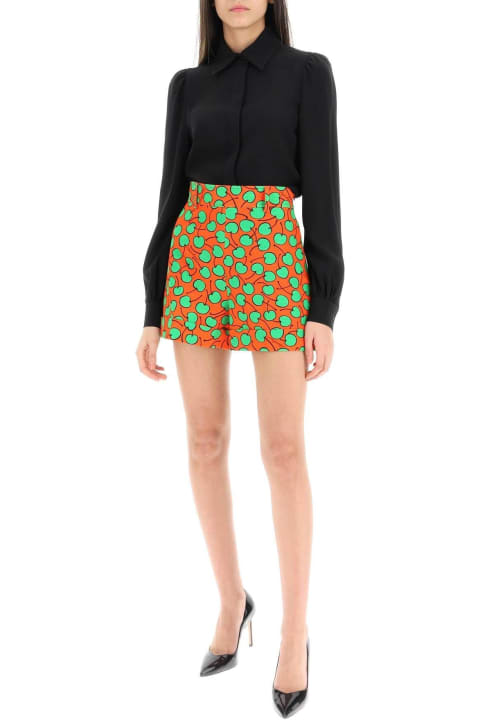 Fashion for Women Moschino Cherry Print Piquet Shorts