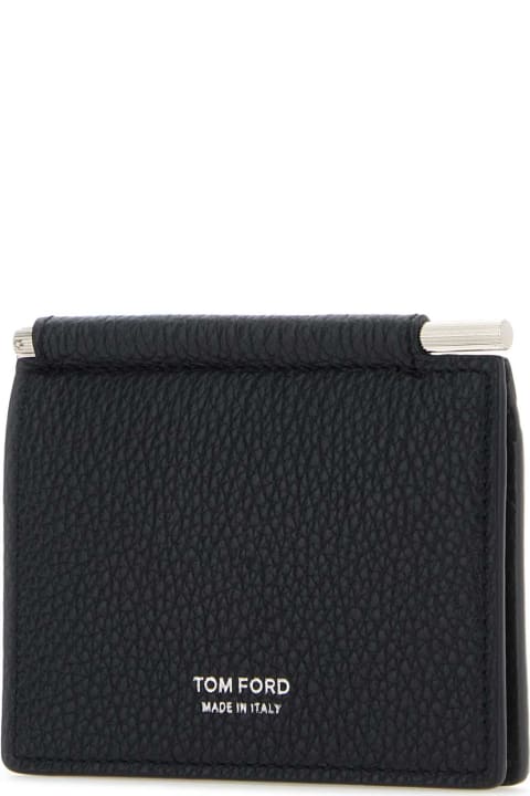 Accessories for Men Tom Ford Black Leather Card Holder