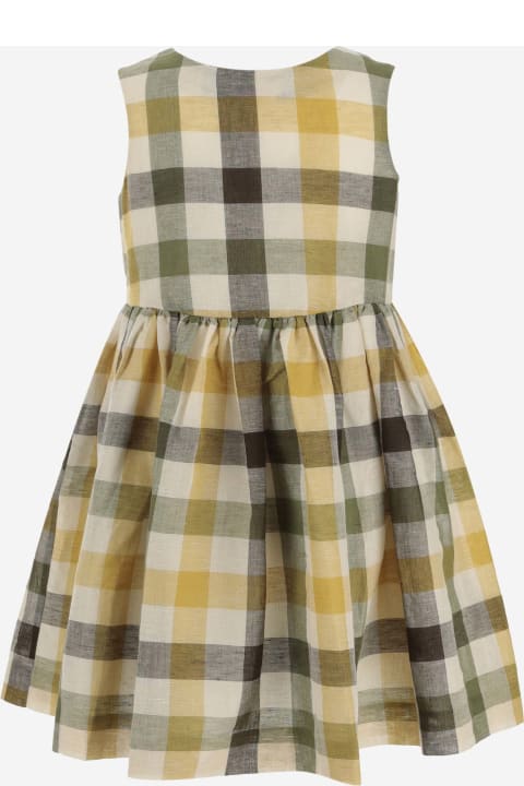 ガールズ Bonpointのワンピース＆ドレス Bonpoint Linen And Cotton Dress With Check Pattern