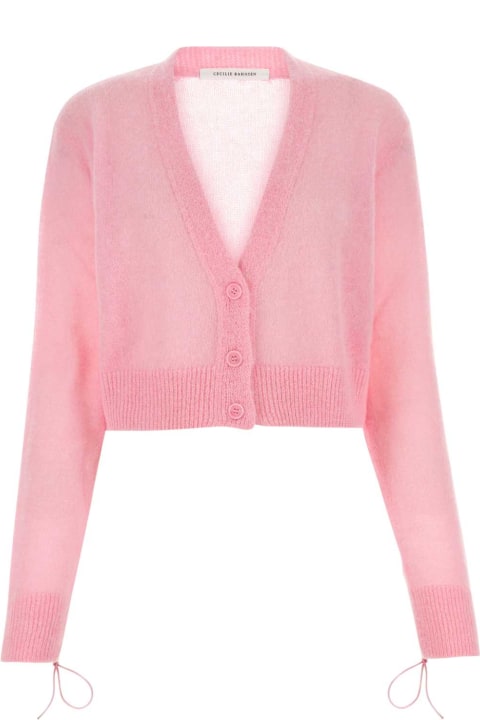 Cecilie Bahnsen Sweaters for Women Cecilie Bahnsen Pink Alpaca Blend Cardigan